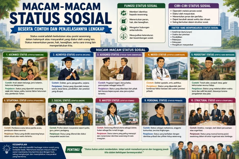 Macam-Macam Status Sosial Beserta Contoh dan Penjelasannya Lengkap