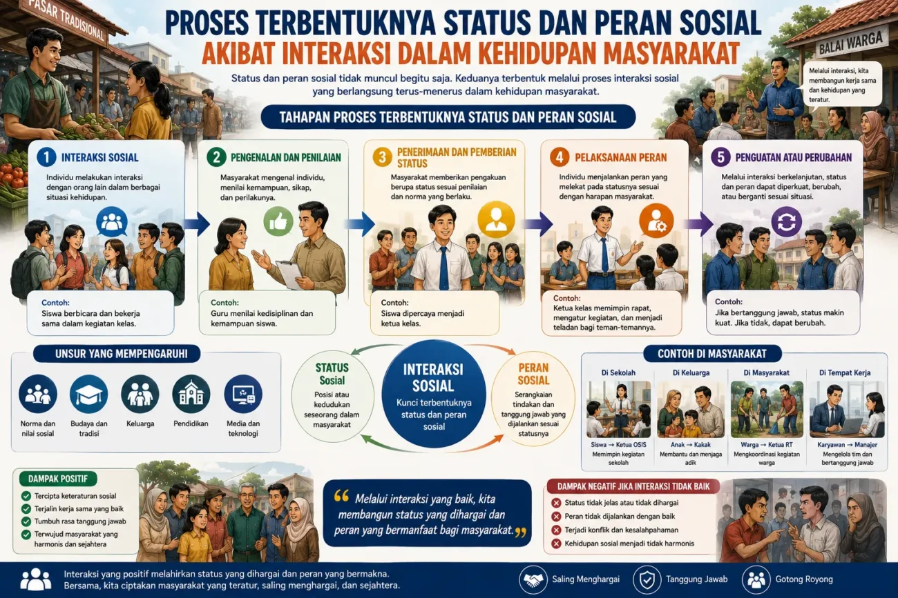 Proses Terbentuknya Status dan Peran Sosial Akibat Interaksi dalam Kehidupan Masyarakat (AiStudio)