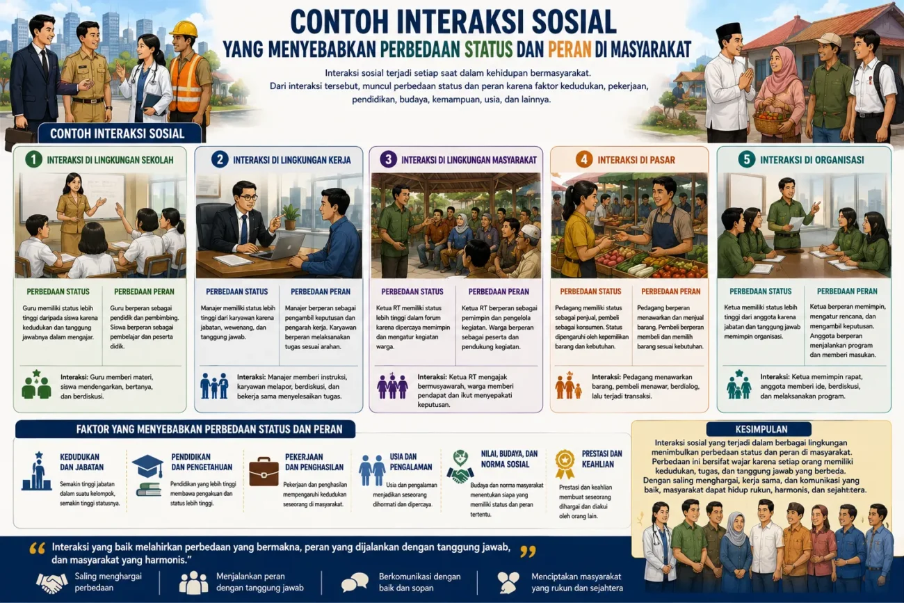 Contoh Interaksi Sosial yang Menyebabkan Perbedaan Status dan Peran di Masyarakat (AiStudio)