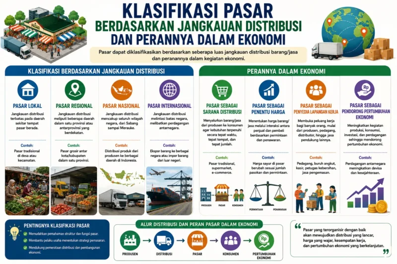 Klasifikasi Pasar Berdasarkan Jangkauan Distribusi dan Perannya dalam Ekonomi