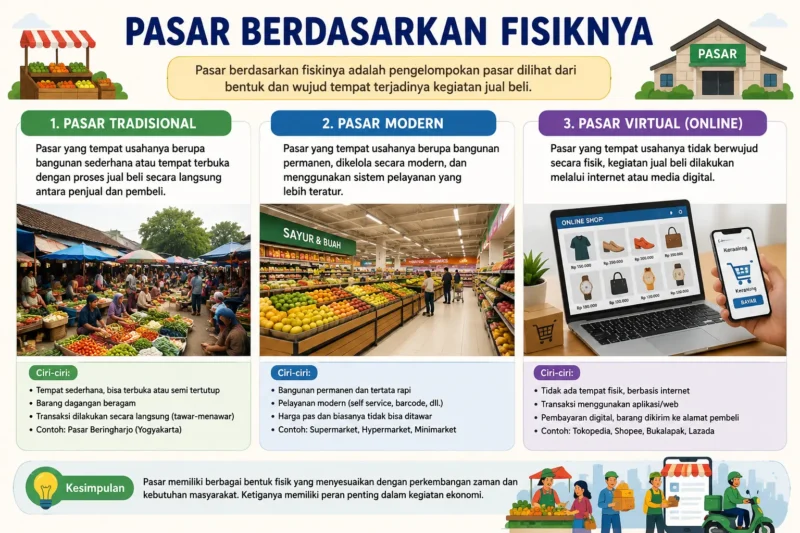 Pasar Berdasarkan Fisiknya: Pengertian, Jenis, dan Contohnya