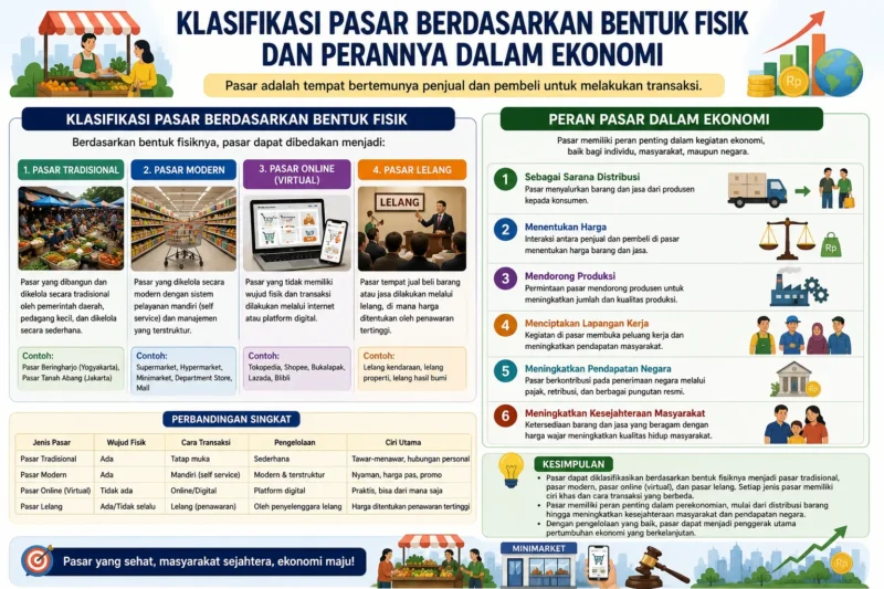 Klasifikasi Pasar Berdasarkan Bentuk Fisik dan Perannya dalam Ekonomi