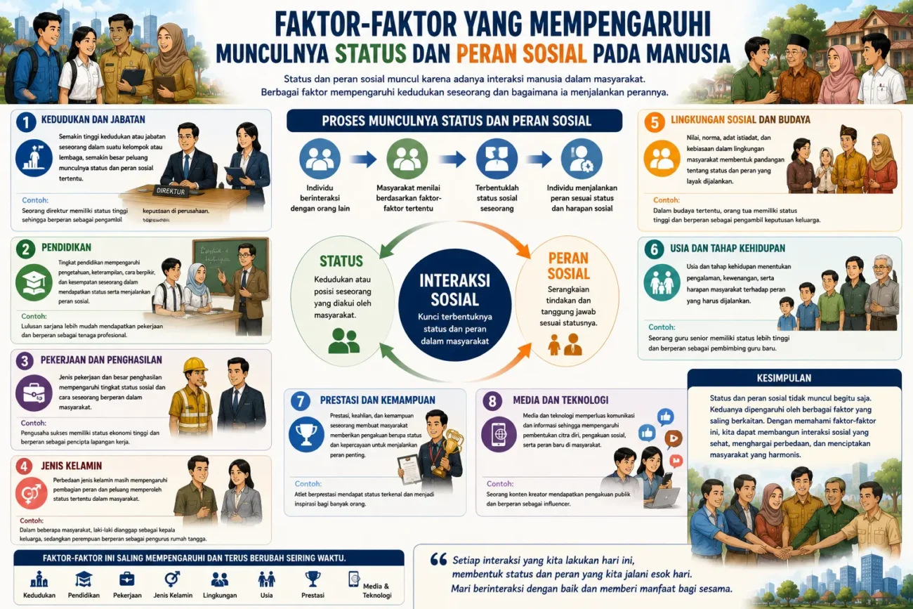 Faktor-Faktor yang Mempengaruhi Munculnya Status dan Peran Sosial pada Manusia (AiStudio)