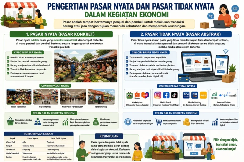 Pengertian Pasar Nyata dan Pasar Tidak Nyata dalam Kegiatan Ekonomi