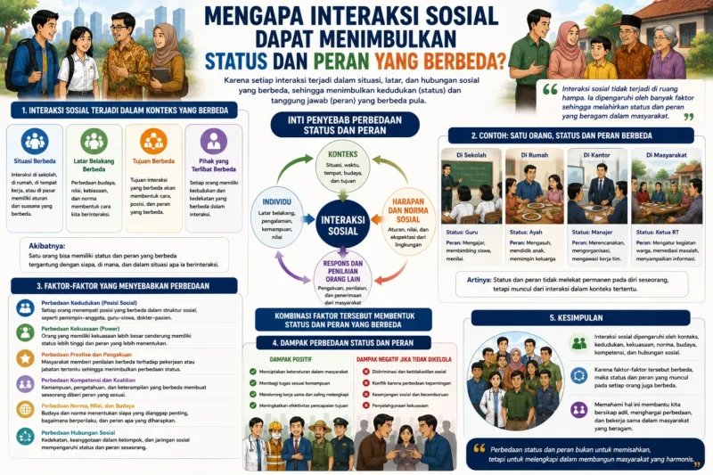 Mengapa Interaksi Sosial Dapat Menimbulkan Status dan Peran yang Berbeda?