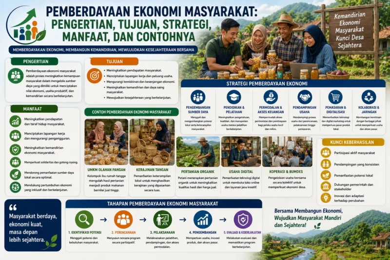 Pemberdayaan Ekonomi Masyarakat: Pengertian, Tujuan, Strategi, Manfaat, dan Contohnya