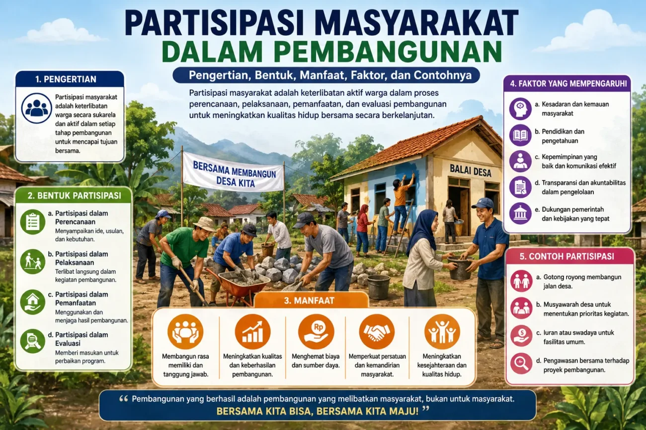 Partisipasi Masyarakat dalam Pembangunan: Pengertian, Bentuk, Manfaat, Faktor, dan Contohnya (AiStudio)