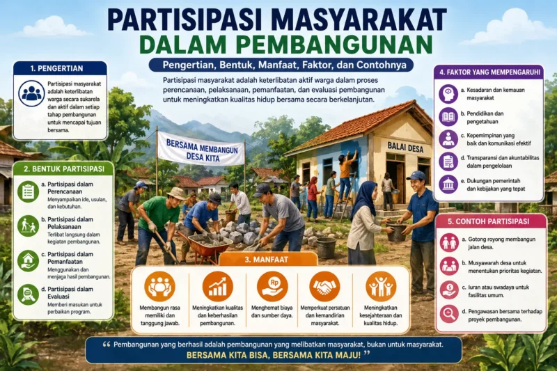 Partisipasi Masyarakat dalam Pembangunan: Pengertian, Bentuk, Manfaat, Faktor, dan Contohnya