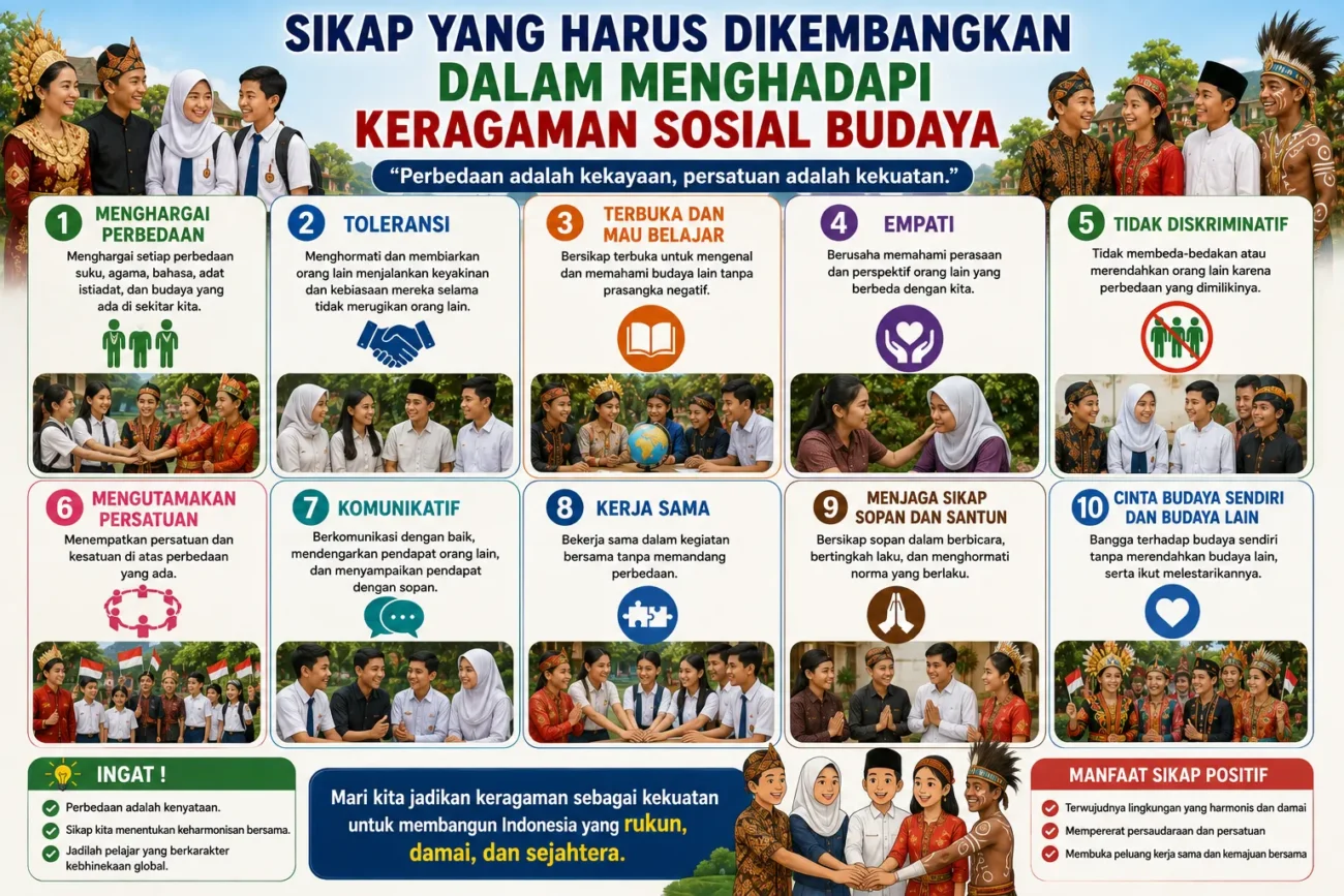 Sikap yang Harus Dikembangkan dalam Menghadapi Keragaman Sosial Budaya (AiStudio)