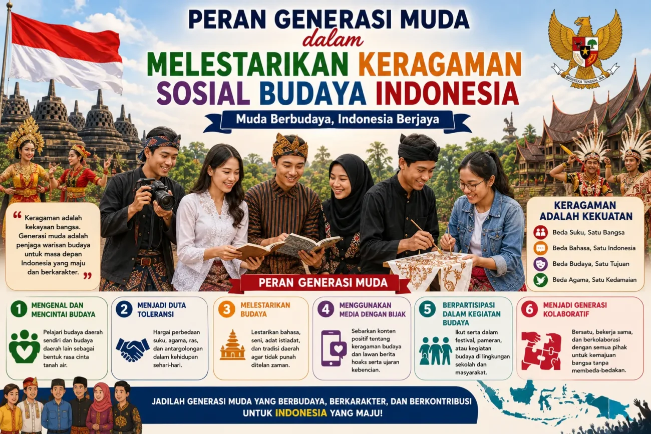 Peran Generasi Muda dalam Melestarikan Keragaman Sosial Budaya Indonesia (AiStudio)