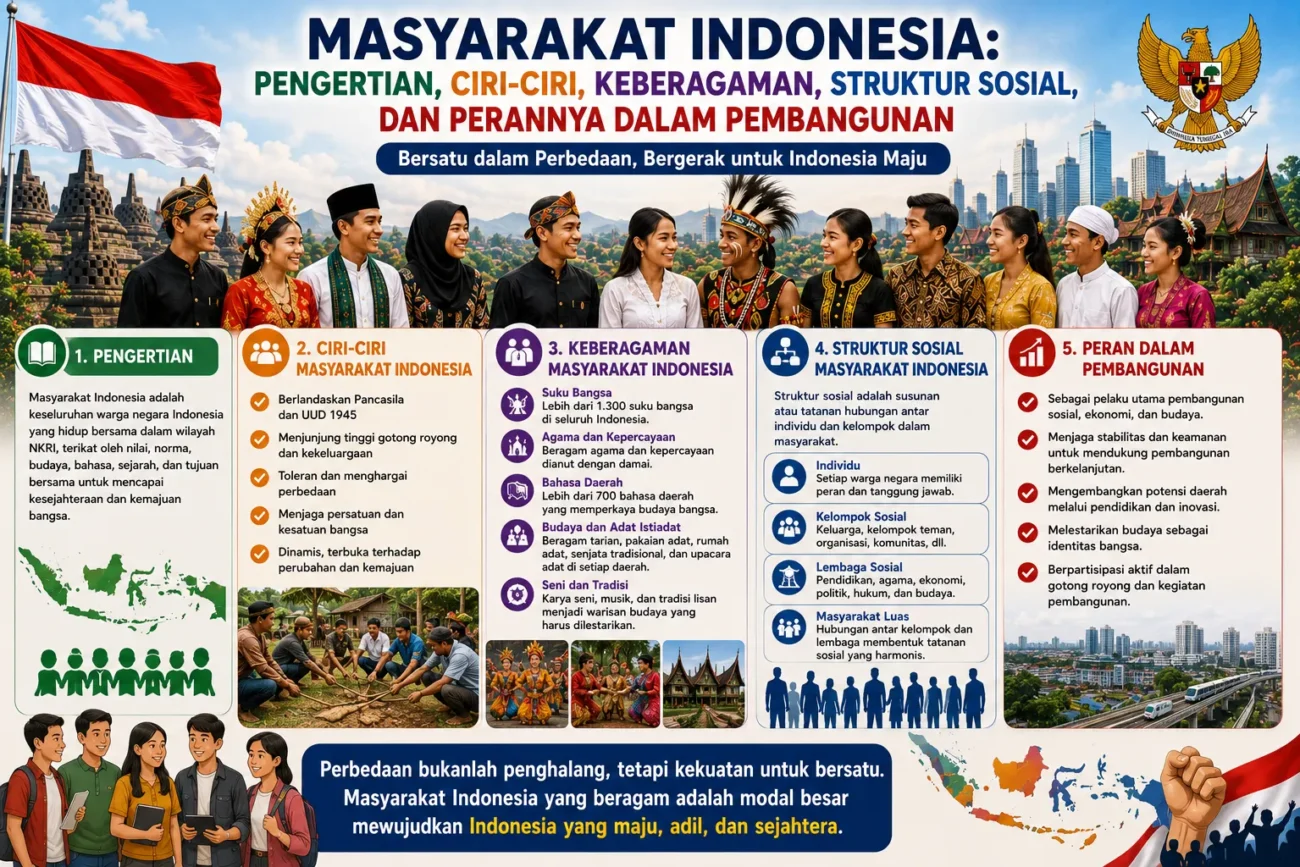 Masyarakat Indonesia: Pengertian, Ciri-Ciri, Keberagaman, Struktur Sosial, dan Perannya dalam Pembangunan (AiStudio)