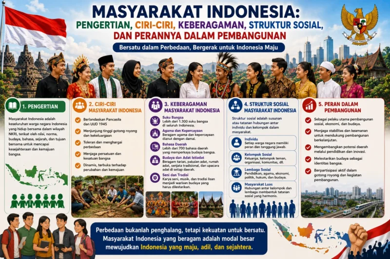 Masyarakat Indonesia: Pengertian, Ciri-Ciri, Keberagaman, Struktur Sosial, dan Perannya dalam Pembangunan