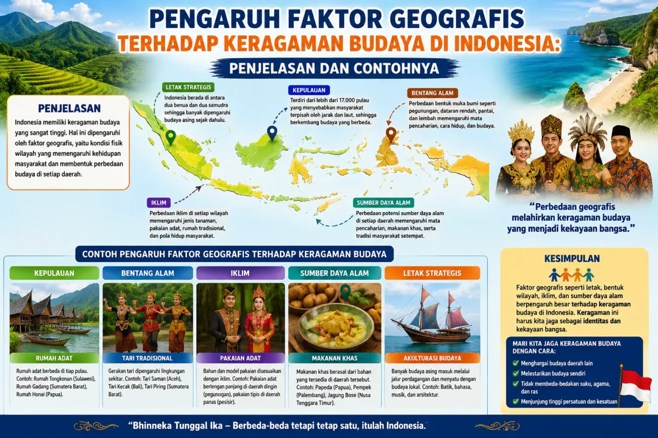 Pengaruh Faktor Geografis terhadap Keragaman Budaya di Indonesia: Penjelasan dan Contohnya (AiStudio)