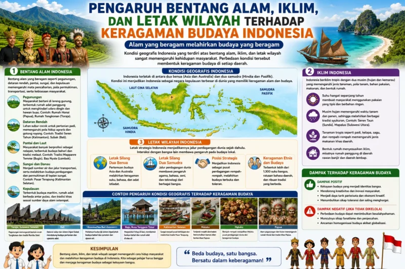 Pengaruh Bentang Alam, Iklim, dan Letak Wilayah terhadap Keragaman Budaya Indonesia