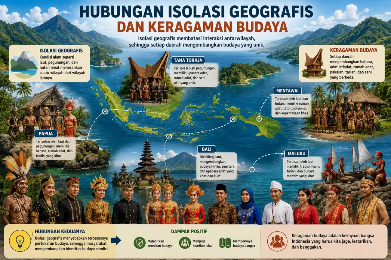 Hubungan Isolasi Geografis dan Keragaman Budaya: Materi IPS SMP Lengkap (AiStudio)