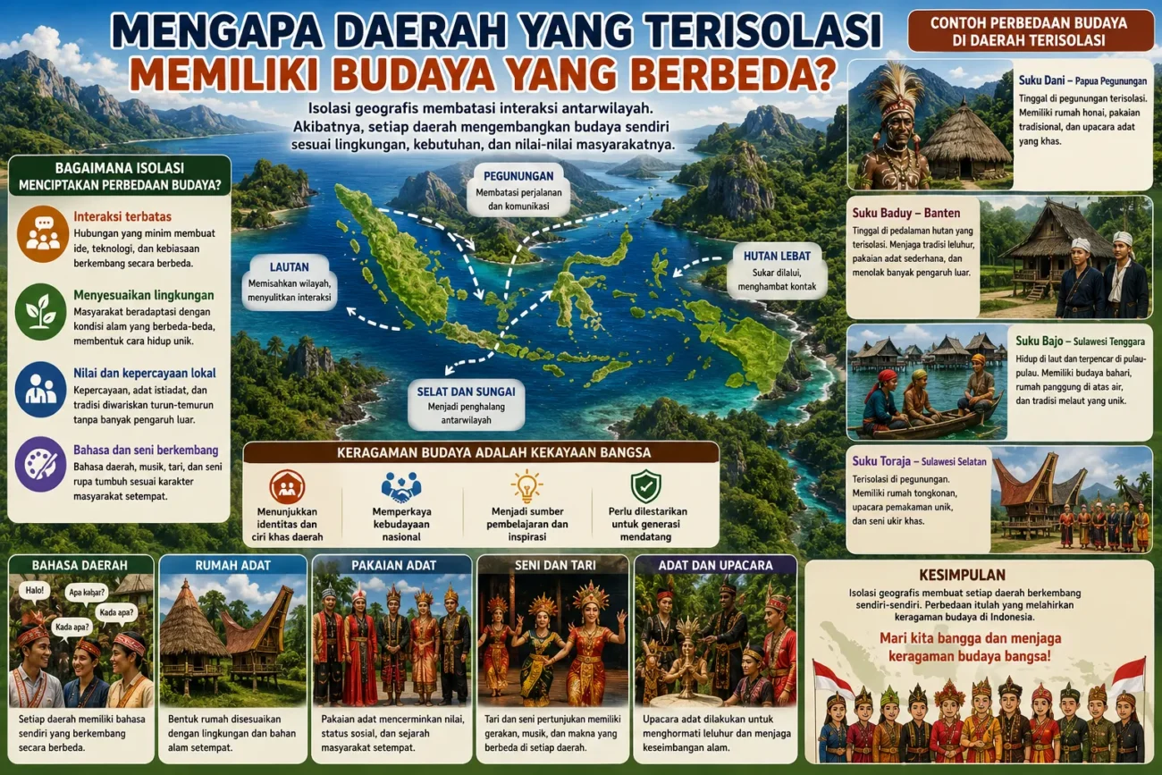 Mengapa Daerah yang Terisolasi Memiliki Budaya yang Berbeda? Penjelasan dan Contohnya (AiStudio)