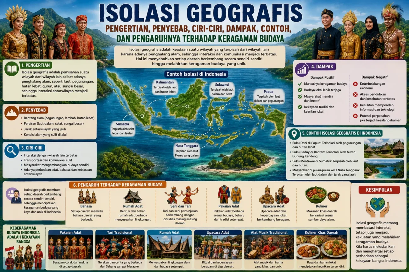 Isolasi Geografis: Pengertian, Penyebab, Ciri-Ciri, Dampak, Contoh, dan Pengaruhnya terhadap Keragaman Budaya (AiStudio)