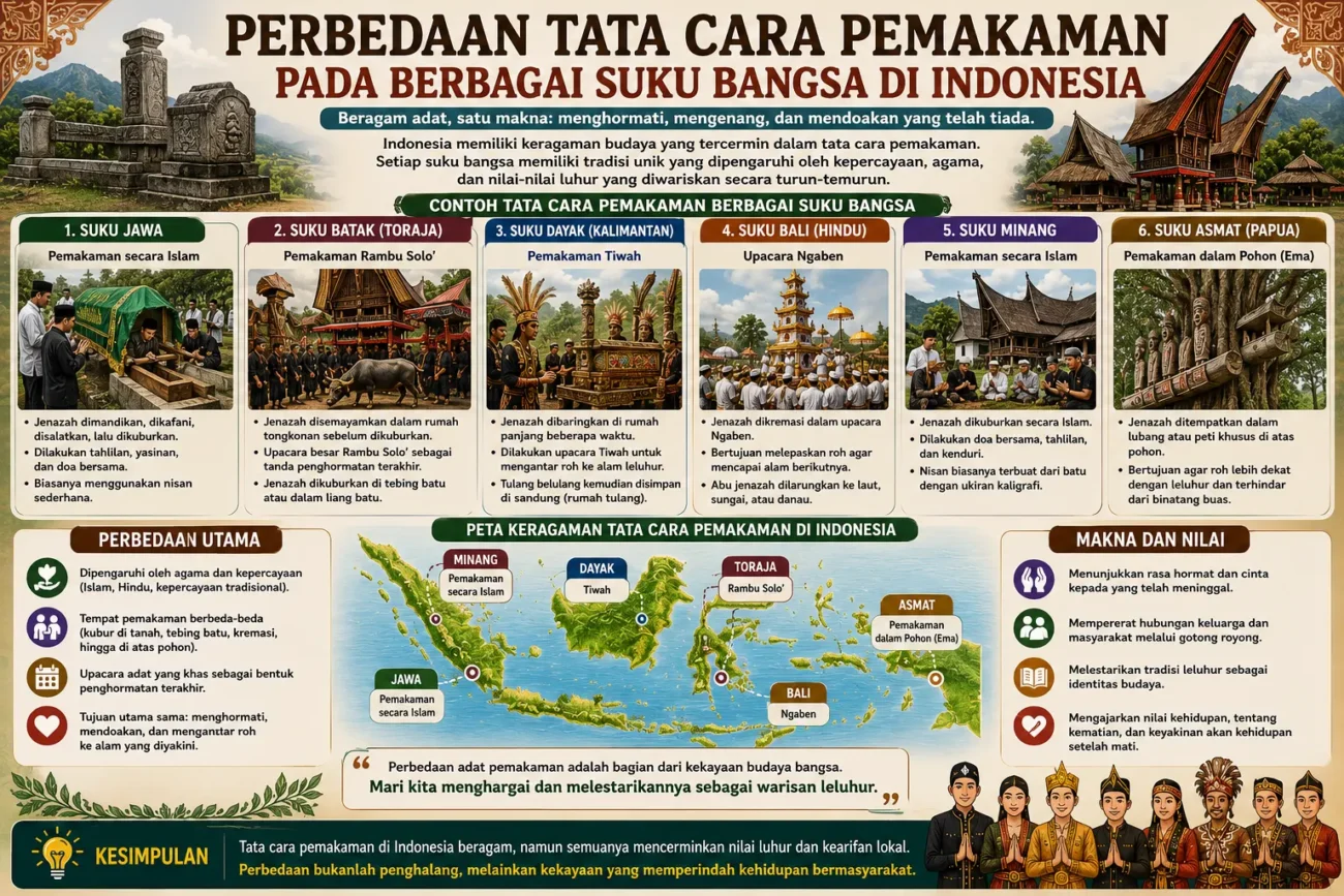 Perbedaan Tata Cara Pemakaman pada Berbagai Suku Bangsa di Indonesia (AiStudio)