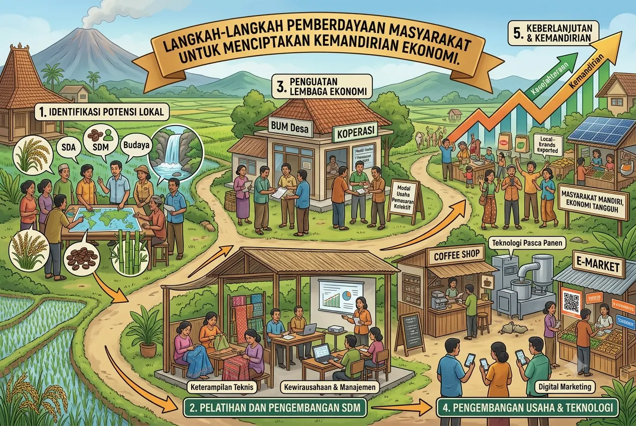 Langkah-Langkah Pemberdayaan Masyarakat untuk Menciptakan Kemandirian Ekonomi (AiStudio)
