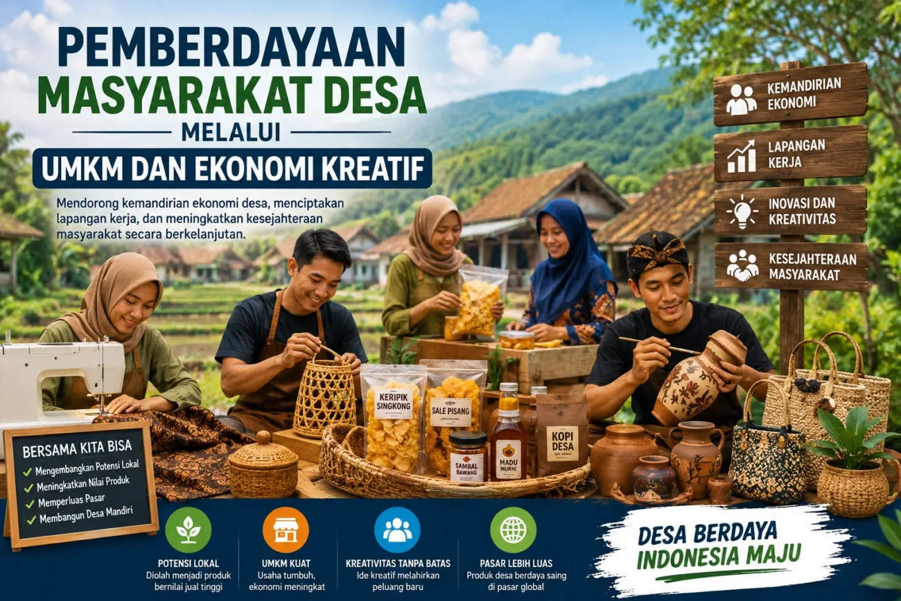 Pemberdayaan Masyarakat Desa Melalui UMKM dan Ekonomi Kreatif (AiStudio)