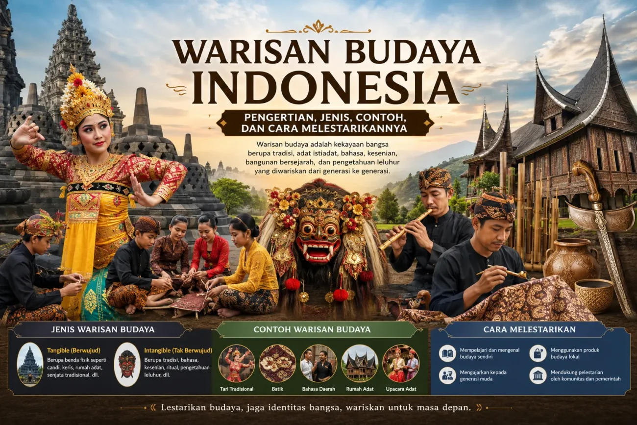 Warisan Budaya Indonesia: Pengertian, Jenis, Contoh, dan Cara Melestarikannya (AiStudio)