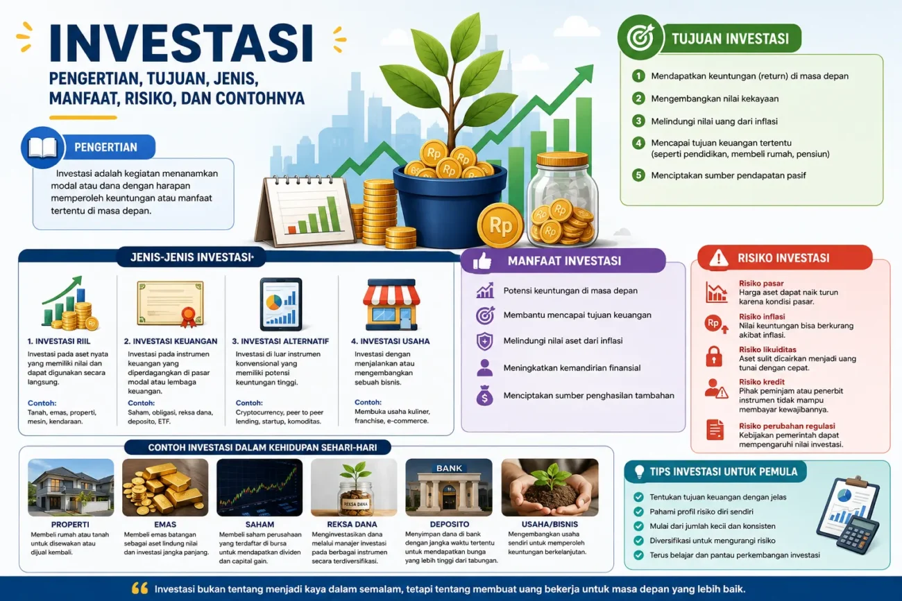 Investasi: Pengertian, Tujuan, Jenis, Manfaat, Risiko, dan Contohnya (AiStudio)