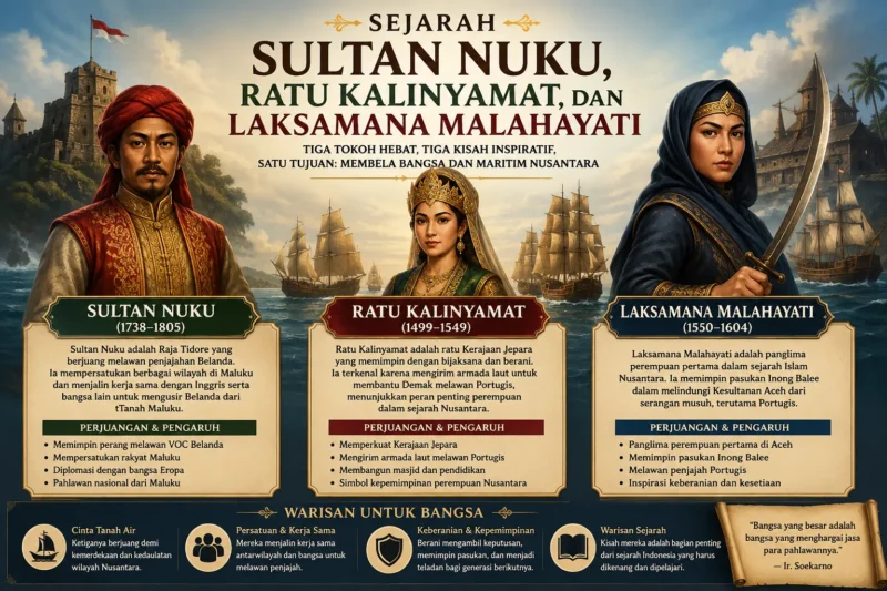 Sejarah mengenai Sultan Nuku, Ratu Kalinyamat, dan Laksamana Malahayati