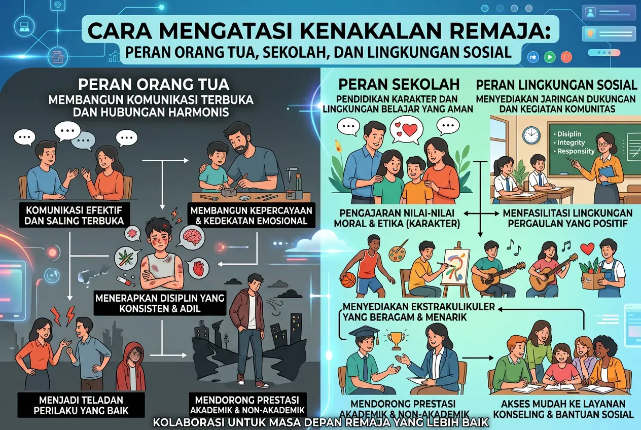 Cara Mengatasi Kenakalan Remaja: Peran Orang Tua, Sekolah, dan Lingkungan Sosial (AiStudio)