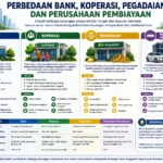 Perbedaan Bank, Koperasi, Pegadaian, dan Perusahaan Pembiayaan (AiStudio)