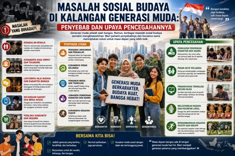 Masalah Sosial Budaya di Kalangan Generasi Muda: Penyebab dan Upaya Pencegahannya