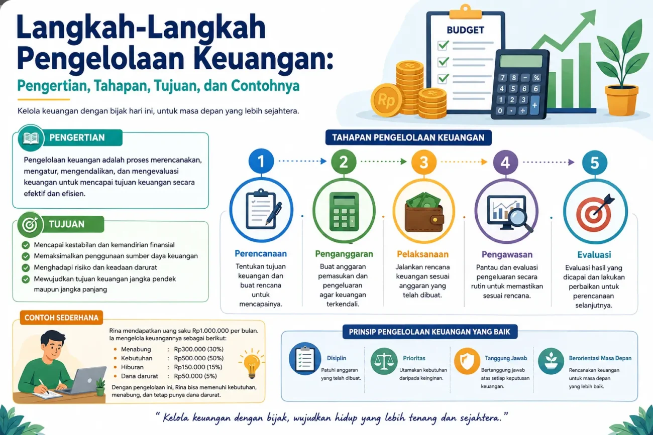 Langkah-Langkah Pengelolaan Keuangan: Pengertian, Tahapan, Tujuan, dan Contohnya (AiStudio)