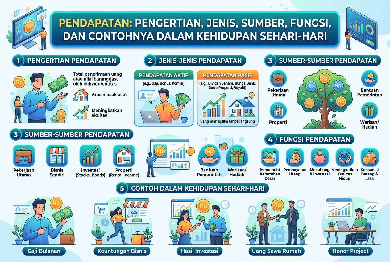 Pendapatan: Pengertian, Jenis, Sumber, Fungsi, dan Contohnya dalam Kehidupan Sehari-hari (AiStudio)