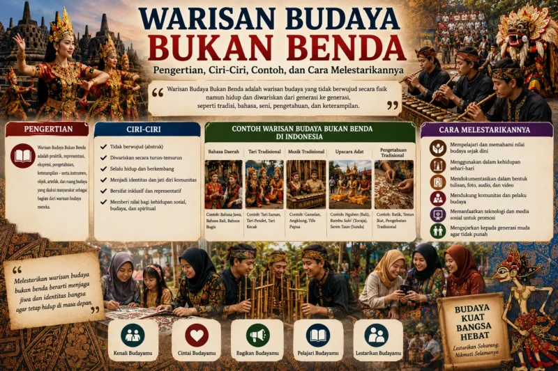 Warisan Budaya Bukan Benda: Pengertian, Ciri-Ciri, Contoh, dan Cara Melestarikannya