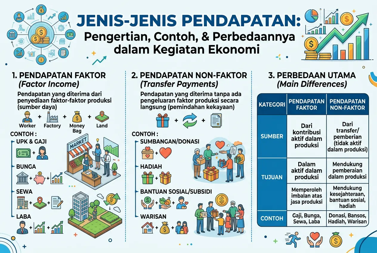 Jenis-Jenis Pendapatan: Pengertian, Contoh, dan Perbedaannya dalam Kegiatan Ekonomi (AiStudio)