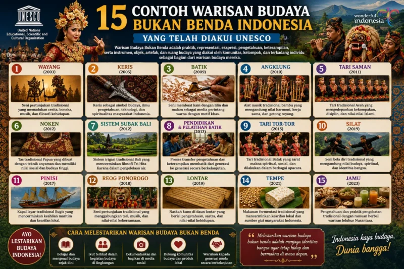 15 Contoh Warisan Budaya Bukan Benda Indonesia yang Telah Diakui UNESCO