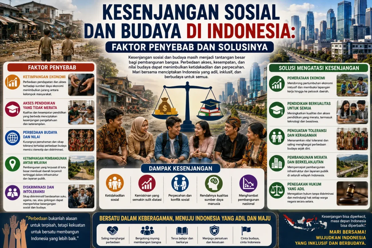 Kesenjangan Sosial dan Budaya di Indonesia: Faktor Penyebab dan Solusinya (AiStudio)
