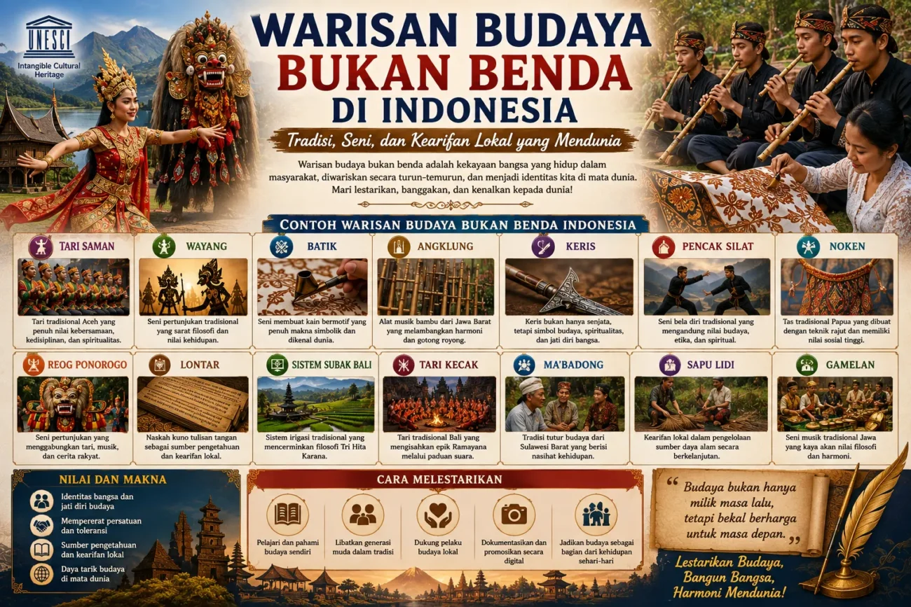 Warisan Budaya Bukan Benda di Indonesia: Tradisi, Seni, dan Kearifan Lokal yang Mendunia (AiStudio)