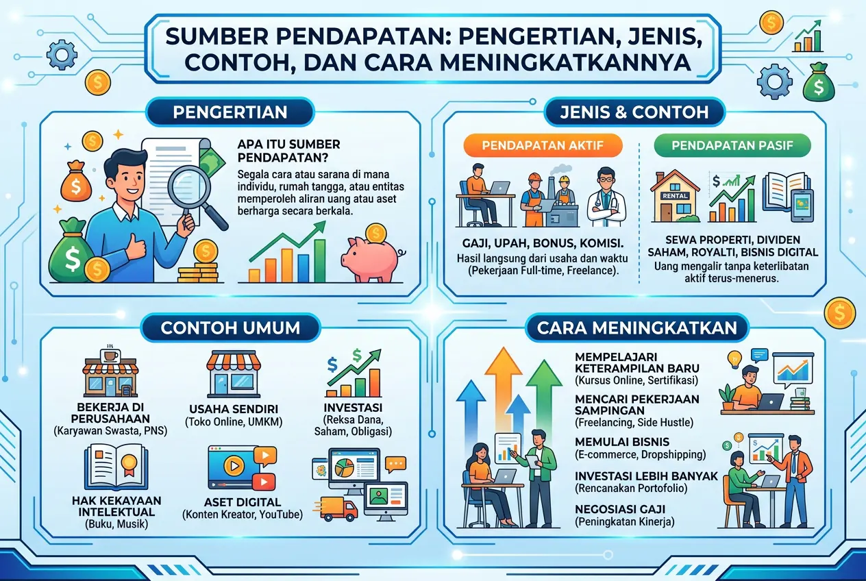 Sumber Pendapatan: Pengertian, Jenis, Contoh, dan Cara Meningkatkannya (AiStudio)