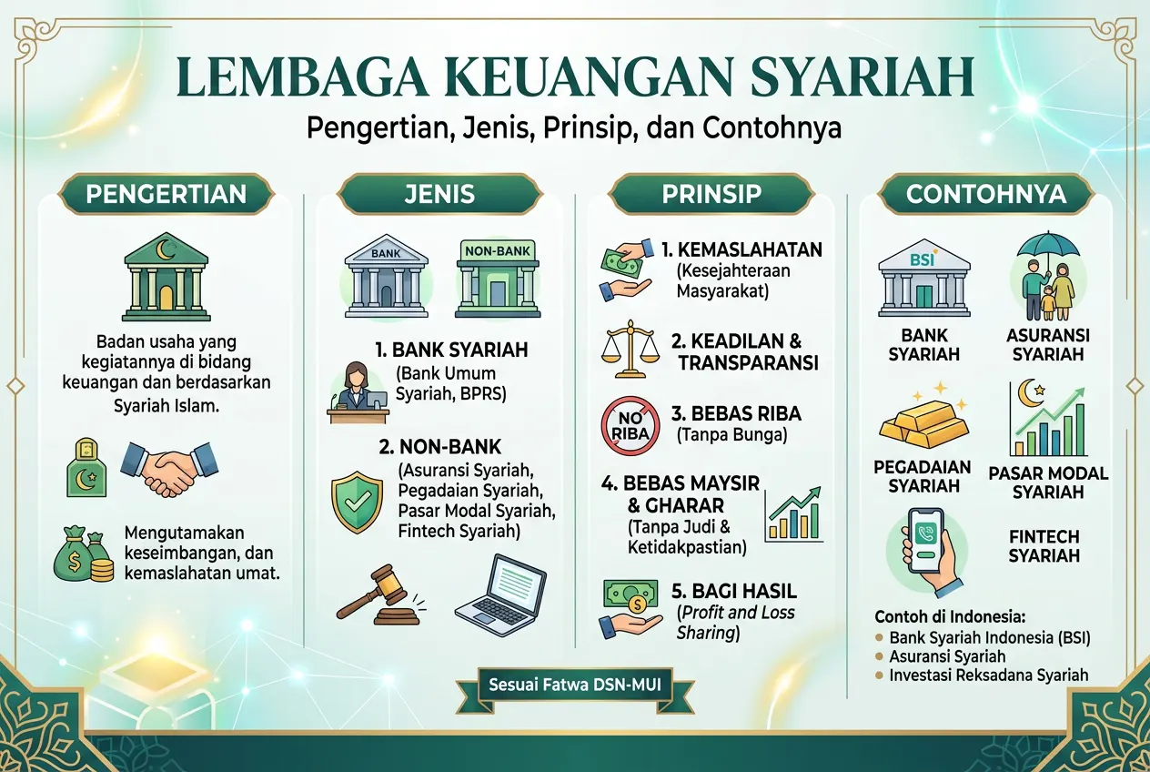 Lembaga Keuangan Syariah: Pengertian, Jenis, Prinsip, dan Contohnya (AiStudio)
