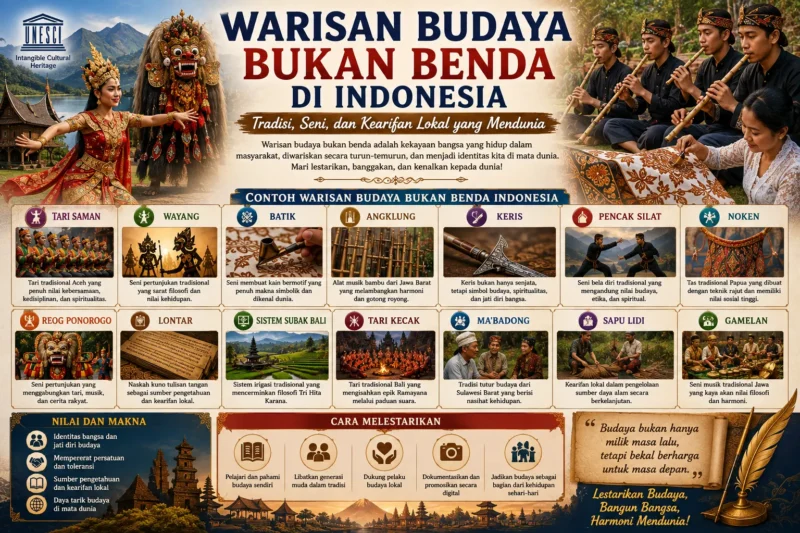 Warisan Budaya Bukan Benda di Indonesia: Tradisi, Seni, dan Kearifan Lokal yang Mendunia