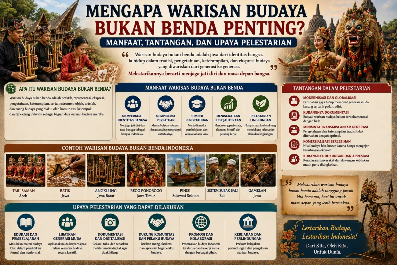 Mengapa Warisan Budaya Bukan Benda Penting? Manfaat, Tantangan, dan Upaya Pelestarian (AiStudio)