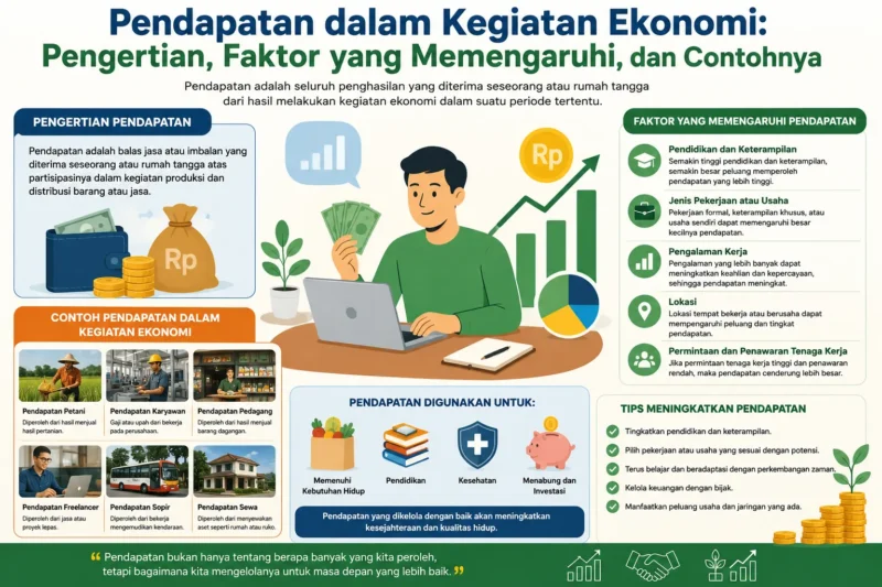 Pendapatan dalam Kegiatan Ekonomi: Pengertian, Faktor yang Memengaruhi, dan Contohnya