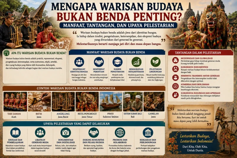 Mengapa Warisan Budaya Bukan Benda Penting? Manfaat, Tantangan, dan Upaya Pelestarian