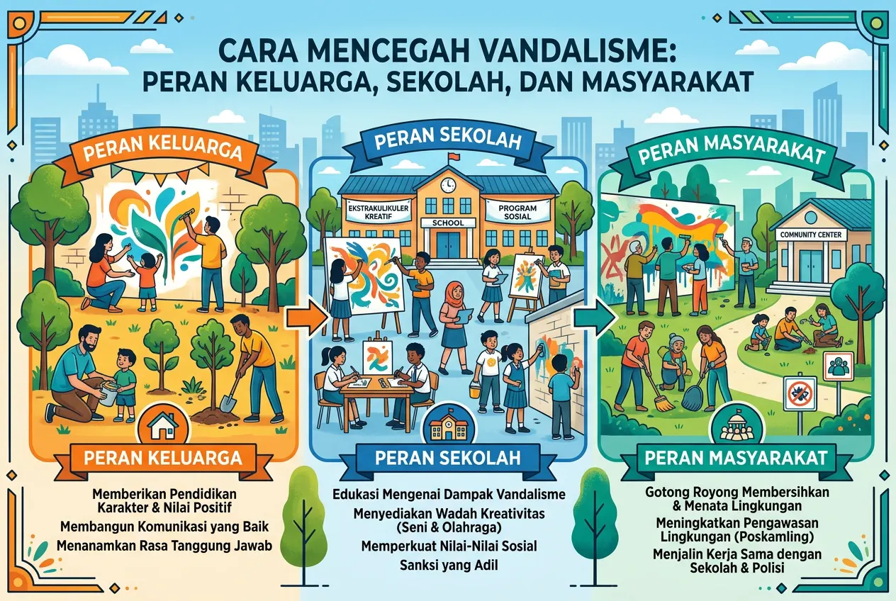 Cara Mencegah Vandalisme: Peran Keluarga, Sekolah, dan Masyarakat (AiStudio)