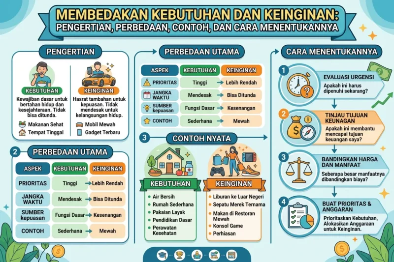 Membedakan Kebutuhan dan Keinginan: Pengertian, Perbedaan, Contoh, dan Cara Menentukannya