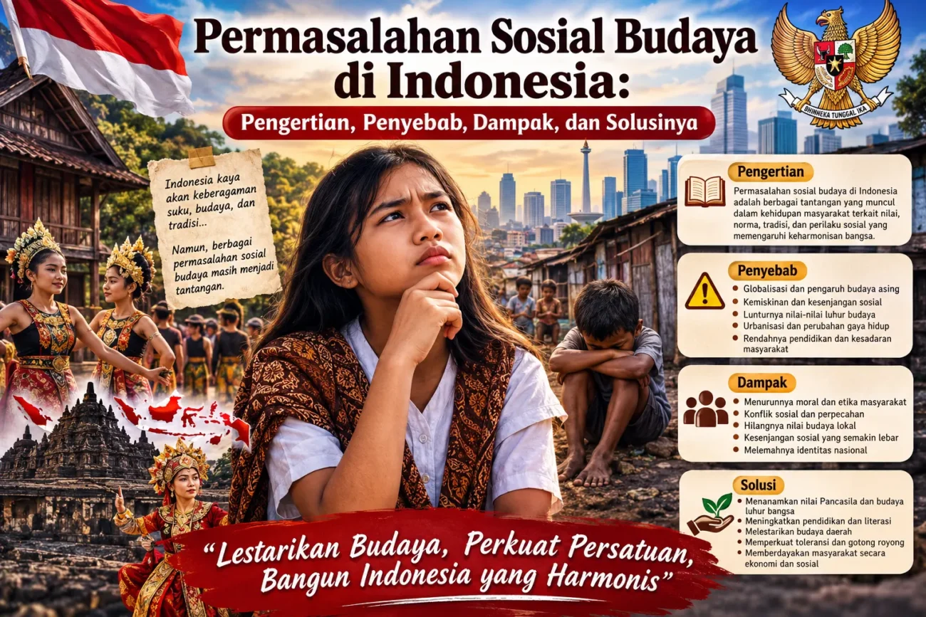 Permasalahan Sosial Budaya di Indonesia: Pengertian, Penyebab, Dampak, dan Solusinya (AiStudio)