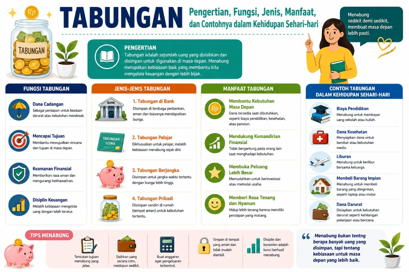 Tabungan: Pengertian, Fungsi, Jenis, Manfaat, dan Contohnya dalam Kehidupan Sehari-hari (AiStudio)
