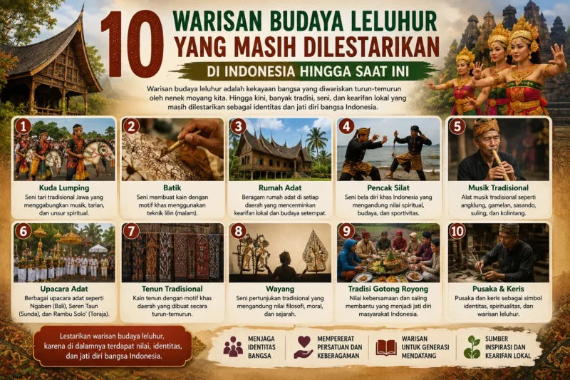 10 Warisan Budaya Leluhur yang Masih Dilestarikan di Indonesia hingga Saat Ini