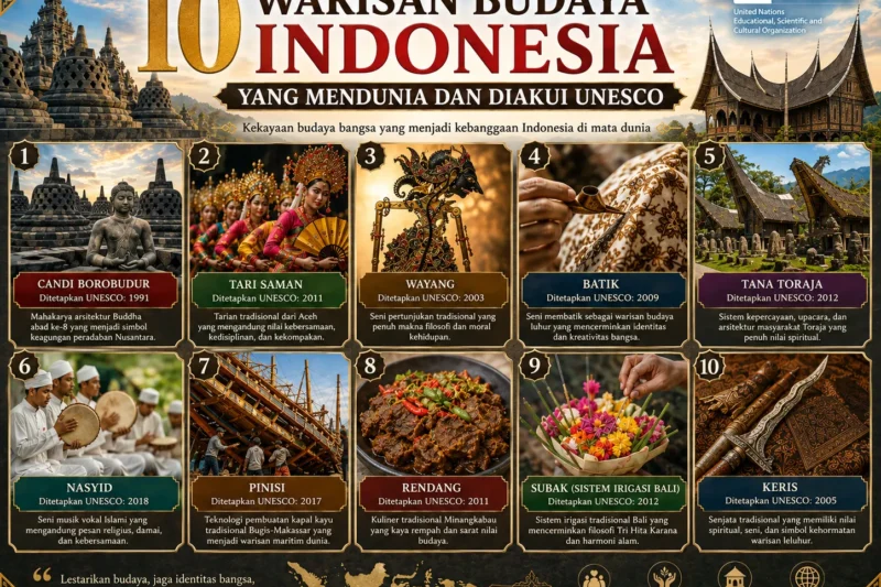 10 Warisan Budaya Indonesia yang Mendunia dan Diakui UNESCO