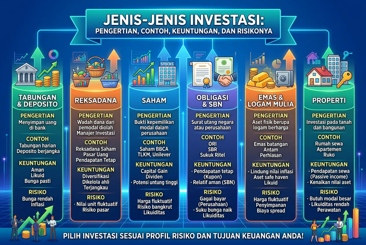 Jenis-Jenis Investasi: Pengertian, Contoh, Keuntungan, dan Risikonya (AiStudio)